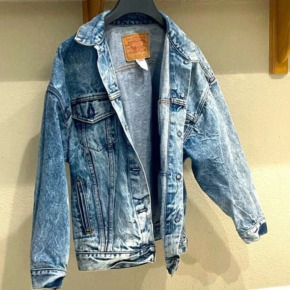 Vintage Levis Acid Wash Trucker Jean Jacket Grunge Made in USA  SZ M 70507 0219 - Picture 3 of 8